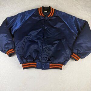 VTG Illinois‎ Illini Marching Band Satin Varsity Jacket Blue Unisex Medium
